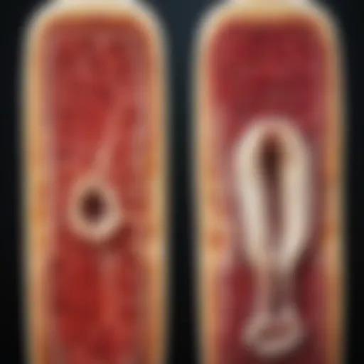 Illustration of bone marrow showing healthy versus aplastic conditions