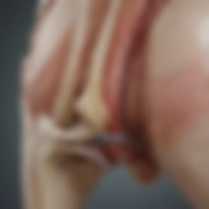 Illustration of a cat's hip anatomy highlighting the joint structure