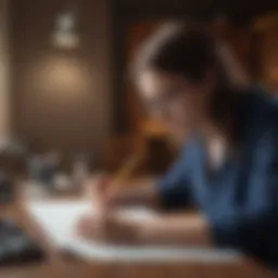 A thoughtful educator analyzing student writing samples