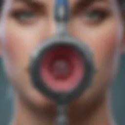 Visualization of an endoscopic procedure highlighting key components