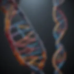 Illustration depicting the DNA double helix with autism awareness ribbons