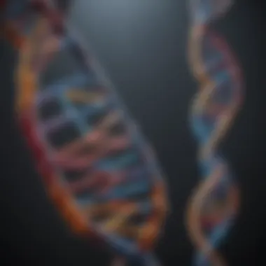 Illustration depicting the DNA double helix with autism awareness ribbons