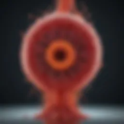 Illustration of lipid particles in the bloodstream