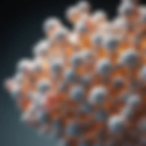 Detailed representation of penicillin molecular structure