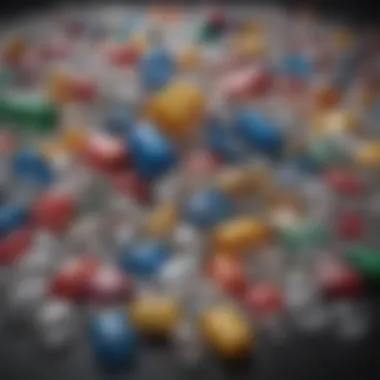 A comparison chart illustrating the recycling rates of different types of plastic packaging.