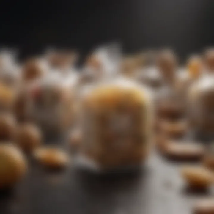 A display of sustainable packaging alternatives made from biodegradable materials.