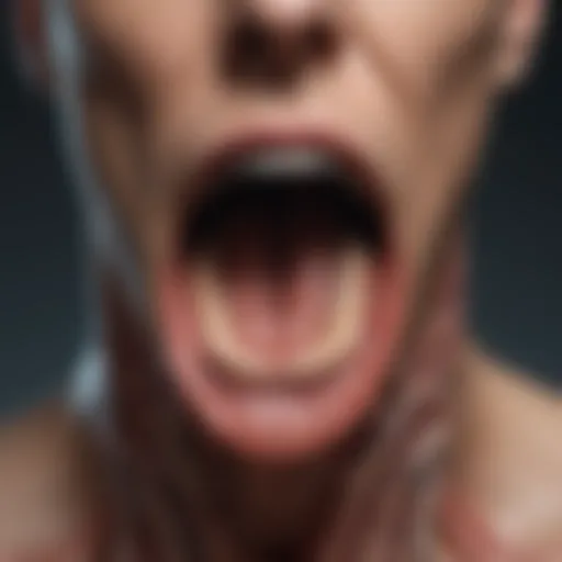 Diagram illustrating the anatomy of the throat