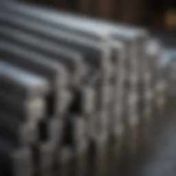 Various sizes of steel bars in a construction setting
