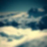 Aerial view of melting glaciers in Antarctica