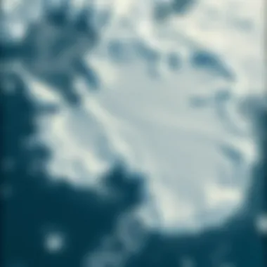 Satellite Analysis of Antarctic Ice Satellite imagery showing changes in Antarctic ice coverage