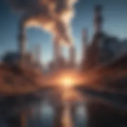 Geothermal power plant harnessing Earth's heat.