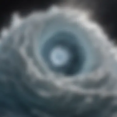 A dramatic illustration of the polar vortex swirling in the atmosphere