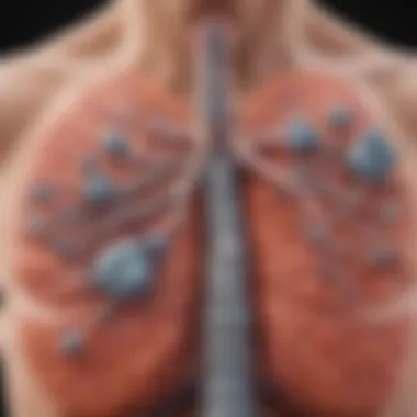 Diagram showing biological mechanisms of COPD influencing lung cancer