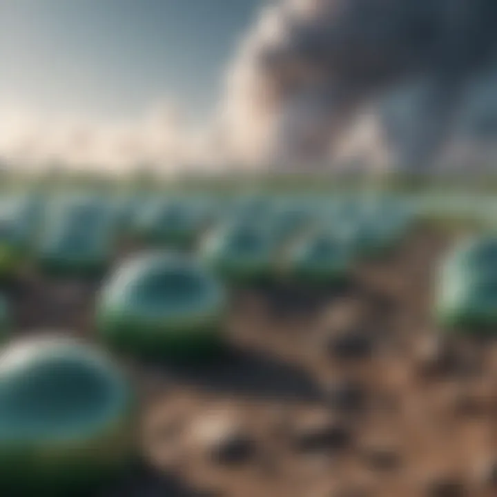 Illustration of greenhouse gas accumulation in an atmosphere