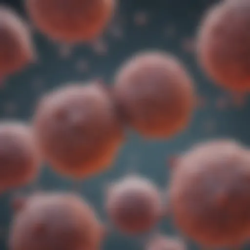 Microscopic view of liver cancer cells exhibiting unique characteristics