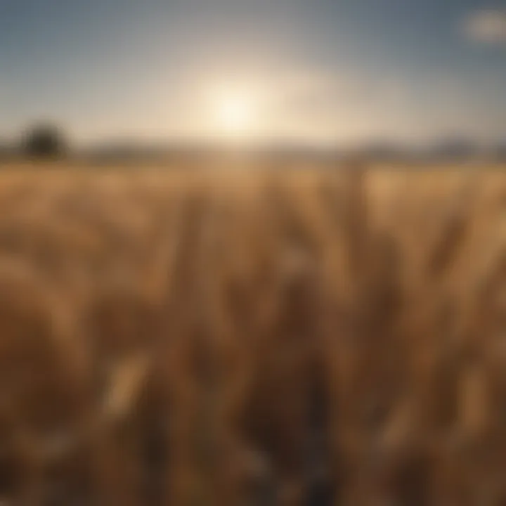 Drought-resistant wheat varieties in a field